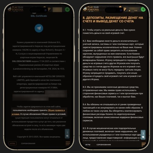 Регламент казино